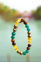 Rudra divine Money Magnet Bracelet, Pyrite Tiger Eye Green Aventurine Citrine Wealth Bracelet 8 mm beads ergized by Rudra divine For Unisex Adultads