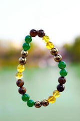 Rudra divine Money Magnet Bracelet, Pyrite Tiger Eye Green Aventurine Citrine Wealth Bracelet 8 mm beads ergized by Rudra divine For Unisex Adultads