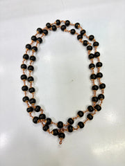 Rudra divine Karungali Malai/Ebony Wood Copper Original 8mm | Karungali Malai polished Copper 8mm 54 beads /1 Piece For Unisex Adult