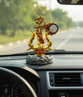 RudraDivine Om Trishul with Damru & Rudraksha Mala | Shiva Trishul Idol for Home Temple