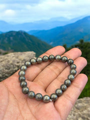 Rudra Divine Spirituals Natural Pyrite Bracelet AAA Grade Lab-Certified Original Stretchable 8mm Faceted Real Crystal Unisex Bracelet For Prosperity, Abundance & Manifestation