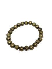 RUDRADIVINE Natural Pyrite Crystal Bracelet for Men & Women | Wealth & Protection Stone Bracelet | Golden Pyrite Beads Energy Bracelet for Prosperity & Success