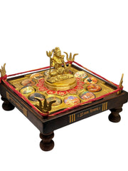12 Jyotirling Shiva Yantra Chowki in Brass & Wood – Powerful Puja Yantra for Spiritual Energy & Blessings