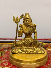 12 Jyotirling Shiva Yantra Chowki in Brass & Wood – Powerful Puja Yantra for Spiritual Energy & Blessings