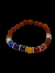 7 Chakra Rudraksha Bracelet – Original Certified Precious Seven Chakra Crystal Bracelet for Healing & Spiritual Balance