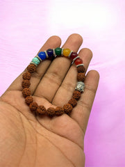 7 Chakra Rudraksha Bracelet – Original Certified Precious Seven Chakra Crystal Bracelet for Healing & Spiritual Balance