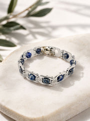 Lapis Lazuli Bracelet for Men & Women | Natural Blue Stone Beaded Bracelet | Adjustable Healing Crystal Bracelet | Unisex Fashion Jewelry