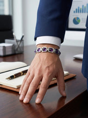 Stylish Amethyst Bracelet for Men & Women | Natural Purple Crystal Beaded Bracelet