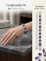 Stylish Amethyst Bracelet for Men & Women | Natural Purple Crystal Beaded Bracelet