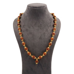 5 Mukhi Rudraksha Mala with Gold-Plated Beads for Men & Women