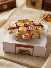 Sampurna Mahalaxmi Yantra Chowki in Brass – Sacred Wealth & Prosperity Idol for Home Temple & पूजा