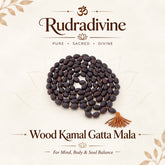 RUDRADIVINE Men's Wood Kamal Gatta Mala with 108 Lotus Seeds (Black)
