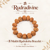 Rudra divine 8 Mukhi Rudraksha Bracelet Unisex Bracelet Java Beads Adjustable 8 Mukhi Rudraksha Bracelet