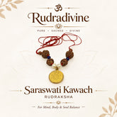 RudraDivine Natural Saraswati Rudraksha Kawach (3,4 & 6 Mukhi Rudraksh)