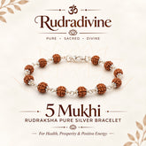 5 Mukhi Pure Silver Bracelet