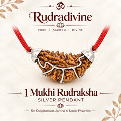 One Mukhi / Faced Half Moon Rudraksha / 1 mukhi caping