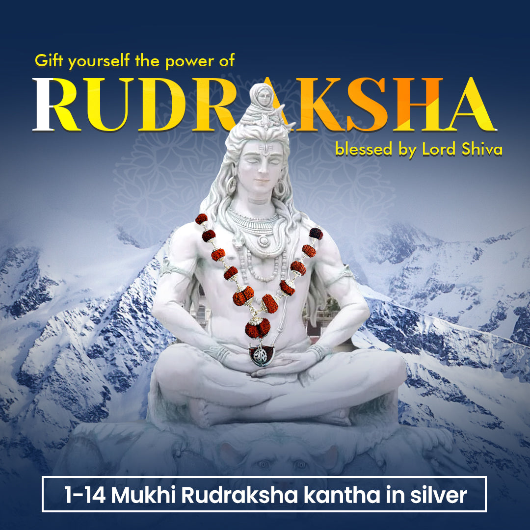 1 -14 Mukhi Rudraksha Silver Kantha