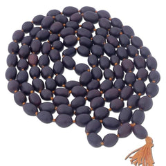 RUDRADIVINE Men's Wood Kamal Gatta Mala with 108 Lotus Seeds (Black)