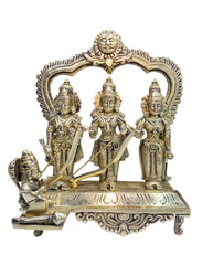 Rudra Divine Ramdarbar/South Indian Arts Bronze Panchdhatu Ram Darbar Murti for Home Decor Bhagwan Ram Darbar with Sita Laxman Hanuman Idol Statue for Mandir Temple Panchdhatu Murti