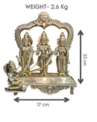 Rudra Divine Ramdarbar/South Indian Arts Bronze Panchdhatu Ram Darbar Murti for Home Decor Bhagwan Ram Darbar with Sita Laxman Hanuman Idol Statue for Mandir Temple Panchdhatu Murti