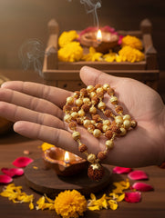 Divye 5 Mukhi Rudraksha Mala with Powerful 7 Mukhi Rudraksha Pendant