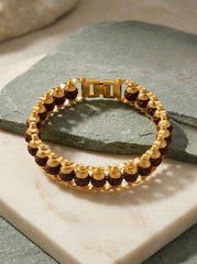 Premium 5 Mukhi Rudraksha Gold Plated Bracelet – Unisex