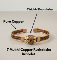 7 Mukhi rudraksha bracelet with copper wire