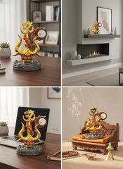 RudraDivine Om Trishul with Damru & Rudraksha Mala | Shiva Trishul Idol for Home Temple