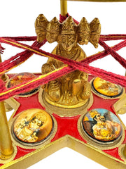 Shri Panchmukhi Hanuman Yantra Chowki in Brass for Puja