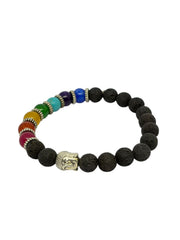 7 Chakra Lava Stone Buddha Bracelet for Men & Women – Natural Healing Stone Beaded Bracelet
