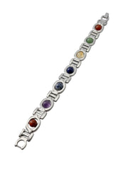 7 Chakra Bracelet In White Metal For Men & Women