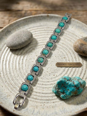 Natural Turquoise Bracelet (8mm) Original Feroza Stone | Throat Chakra, Communication & Good Luck Blue Healing Crystal Bracelet | Unisex Beaded Jewelry
