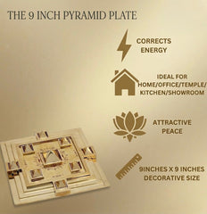 Brass Vastu Purush Pyramid Yantra Chowki 9x9 Inch | Maha Vastu Navgrah Pyramid for Vastu Dosh Remedy