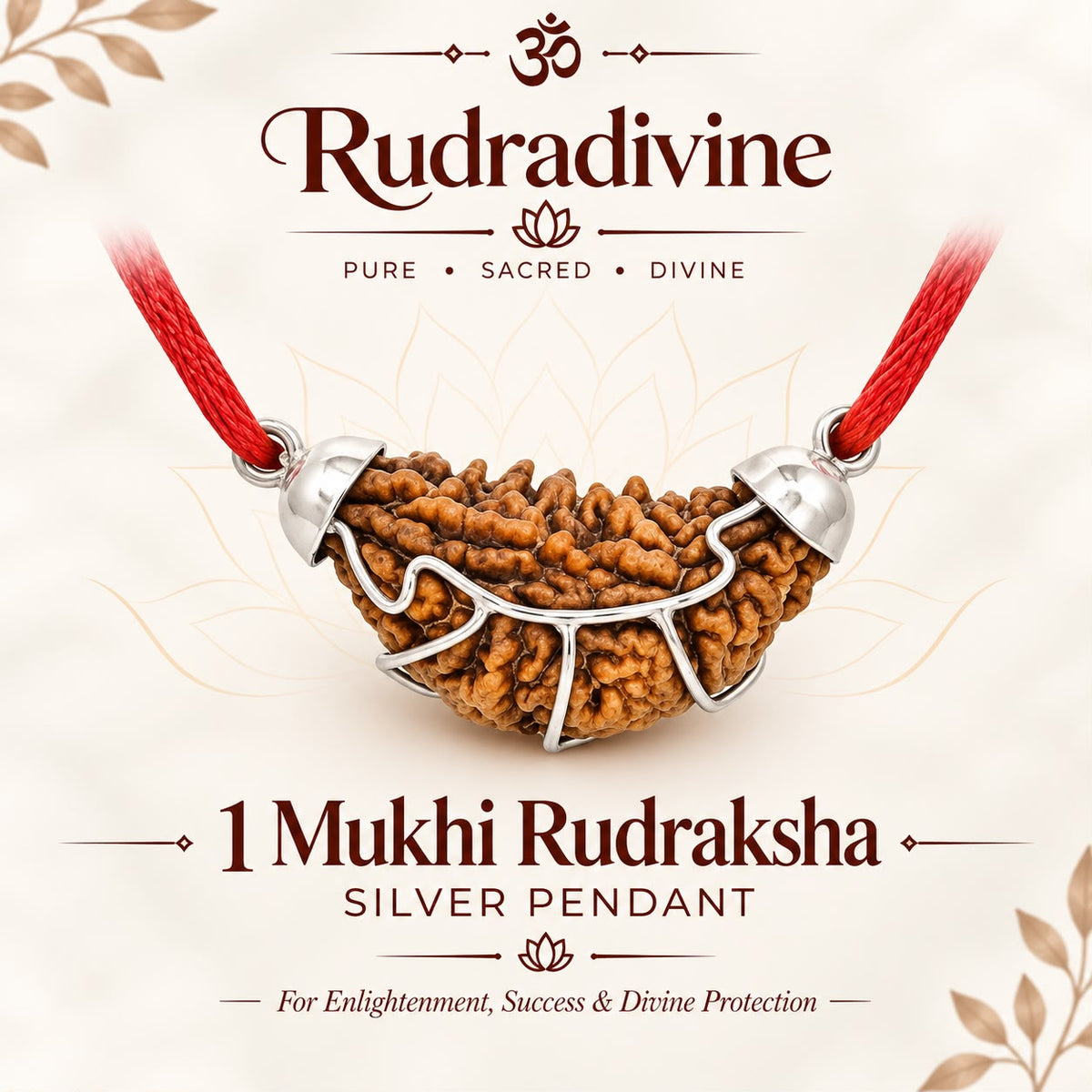 One Mukhi / Faced Half Moon Rudraksha / 1 mukhi caping