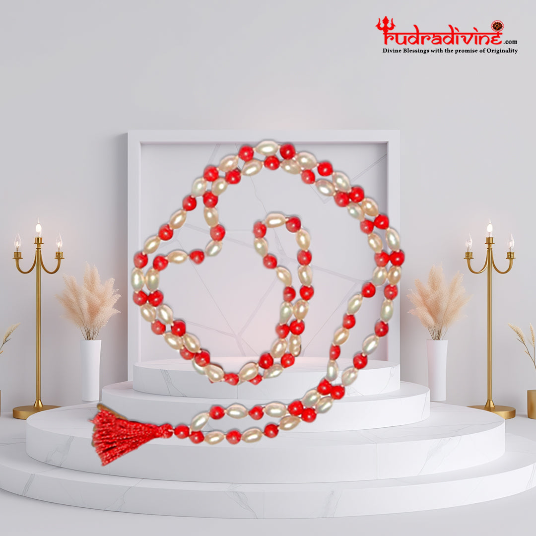 Moti Moonga Mala Red Coral Necklace