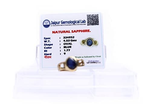 Certified Blue Sapphire 5.25ratti Asthdhatu Astrology Ring