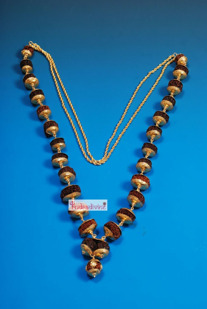 1 to 21 mukhi nepali rudraksha beads kantha in pure Gold