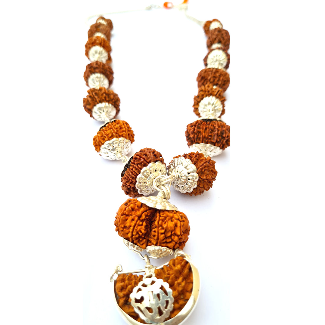 -14 Mukhi Rudraksha Siddha Mala with silver Cap nepali – RudraDivine