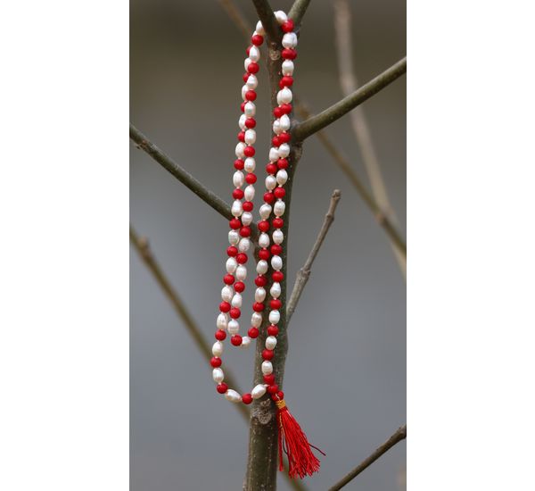 Moti Moonga Mala Red Coral Necklace