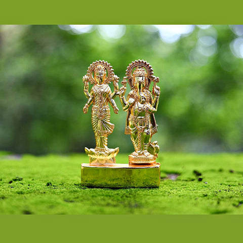 Laxmi Ganesh Brass Idol for Puja