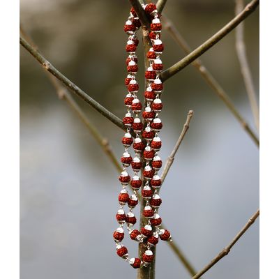 Original Silver Cap Indonesian Rudraksha Mala