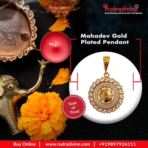 Mahadev Gold Plated Pendant