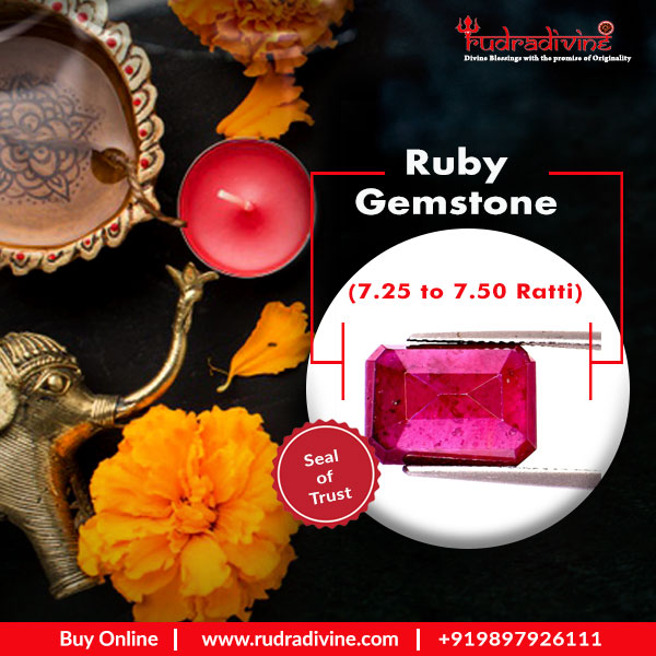 Ruby Gemstone Certified 7.25 To7.50 Ratti