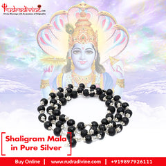 Shaligram Mala in Pure Silver